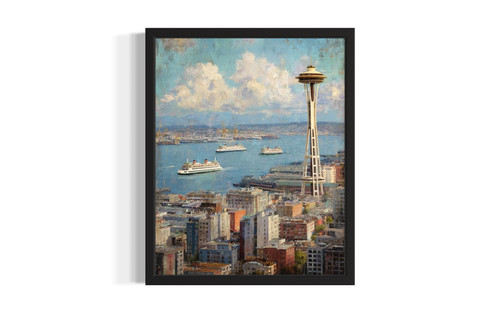 Washington Seattle’s skyline wall art poster print
