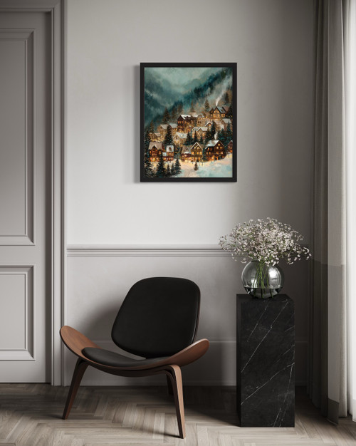 Washington mountain town Wall Art Print Poster