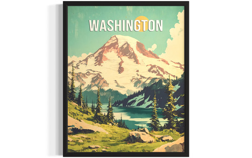 Washington Mount Rainier wall art poster print