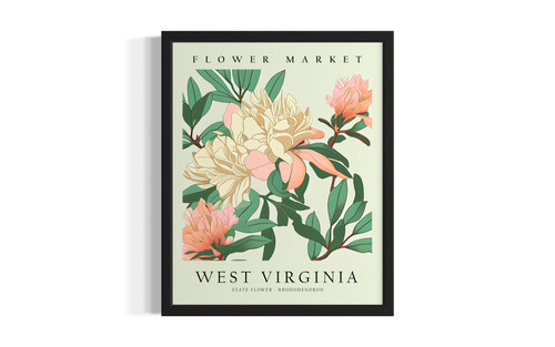 West Virginia Tree wall art poster print