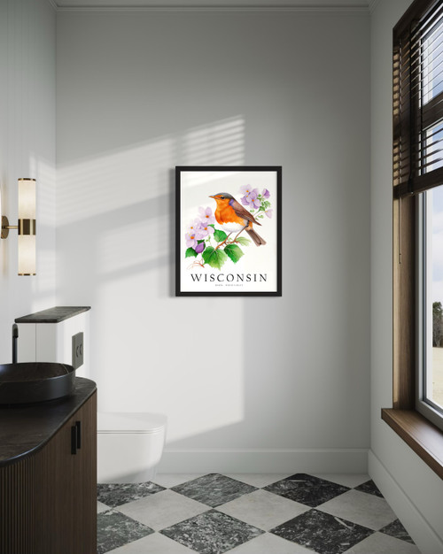 Wisconsin Bird Wall Art Print Poster