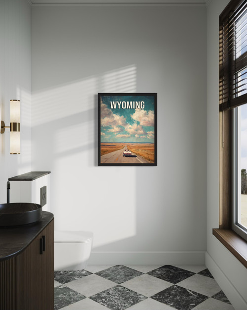 Wyoming highway Wall Art Print Poster