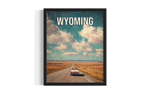 Wyoming highway wall art poster print