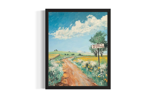 Wyoming Welcome wall art poster print