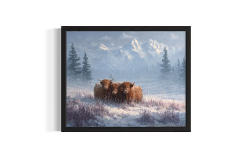 Highland cows wall art poster print
