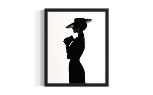 Fashionista silhouette wall art poster print