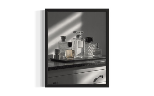 Vanity with perfume wall art poster print