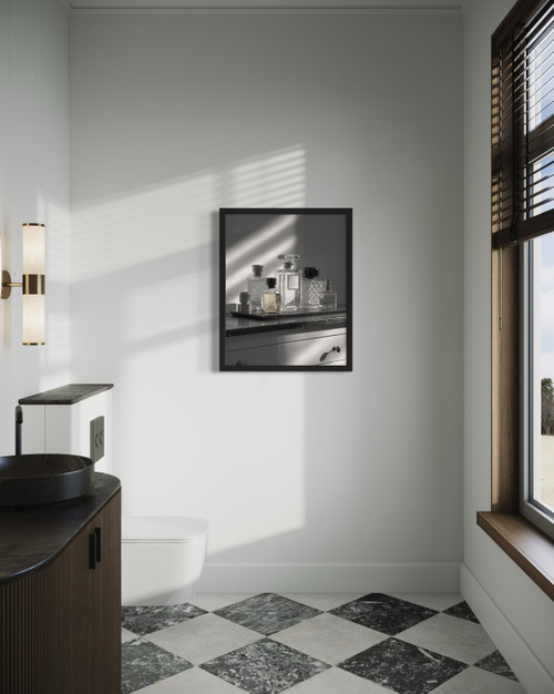 Vanity with perfume Wall Art Print Poster