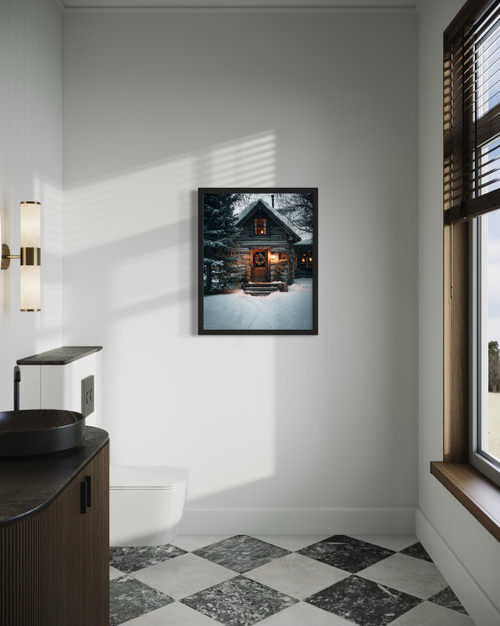 Log cabin Wall Art  Print Poster