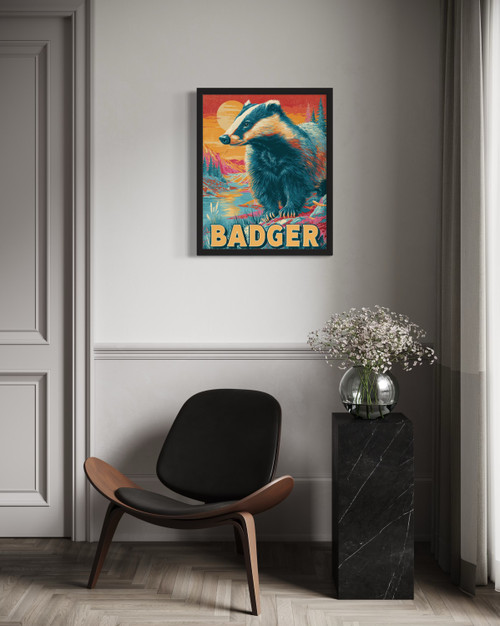 Badger Wall Art Print Poster