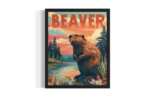 Beaver wall art poster print