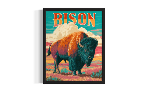 Bison wall art poster print