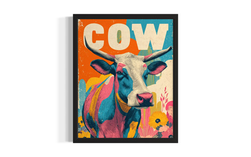 Cow wall art poster print