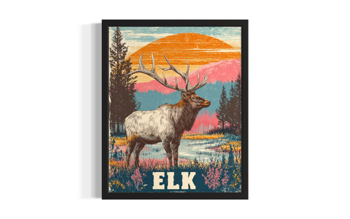 Elk wall art poster print