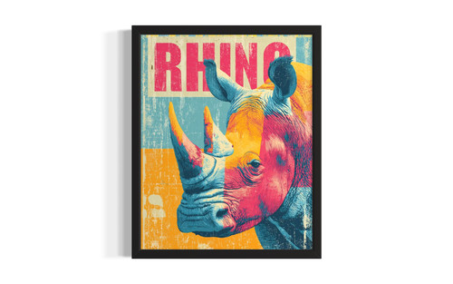 Rhino wall art poster print