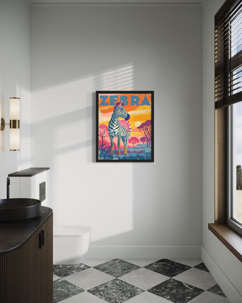 Zebra Wall  Art Print Poster