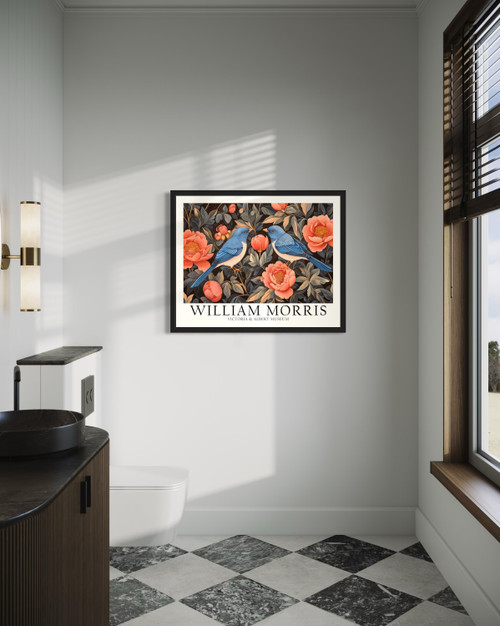 Blue Birds Wall Art  Print  Poster