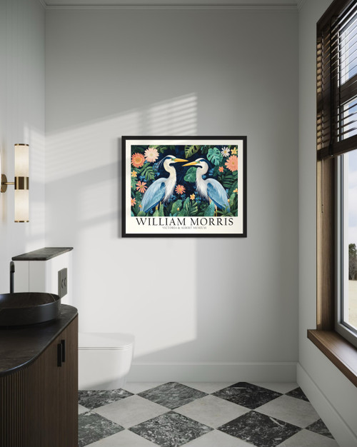 Blue Herons Wall Art  Print  Poster