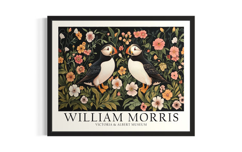Puffins wall art poster print