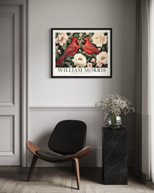 Red Cardinals Wall Art  Print  Poster