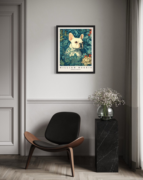 French Bulldog White Wall Art Print  Poster