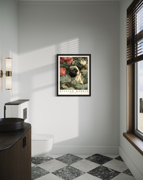 Pug Wall Art  Print  Poster