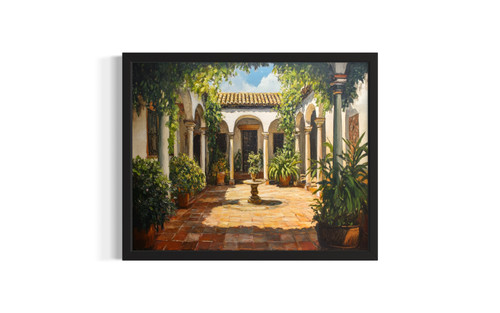 Spanish Courtyard wall art poster print