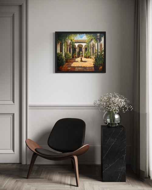 Spanish Courtyard Wall Art Print Poster