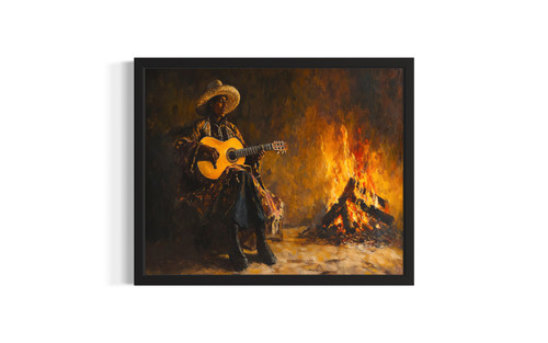 Spanish Woman playing Guitar wall art poster print