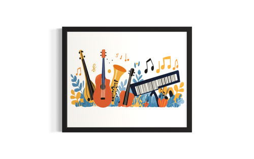 Instruments and Notes wall art poster print