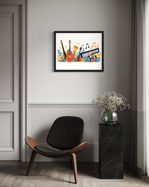 Instruments and Notes Wall Art Print Poster