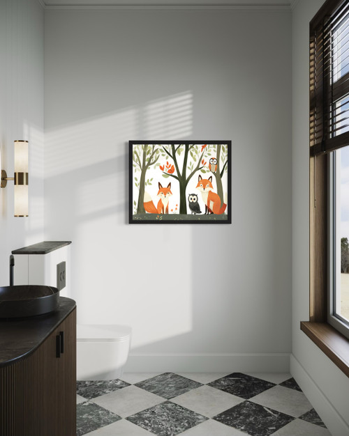 Woodland Animals Wall Art Print Poster