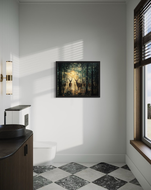 Deer in Forest  Wall Art Print Poster