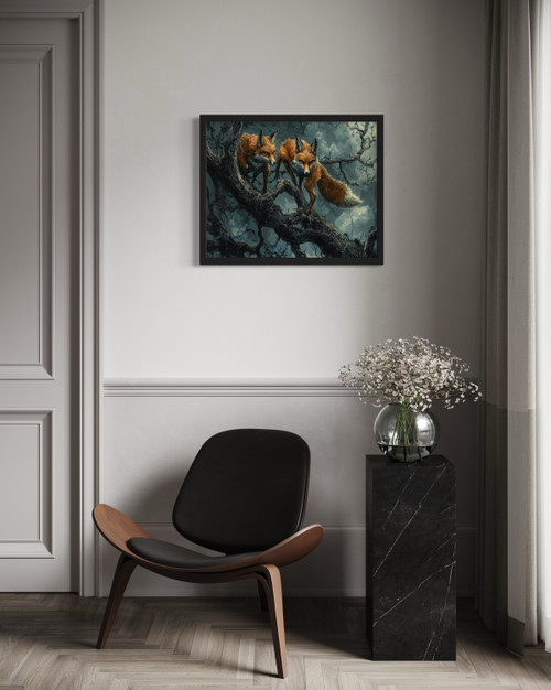 Demonic Foxes Wall Art Print Poster