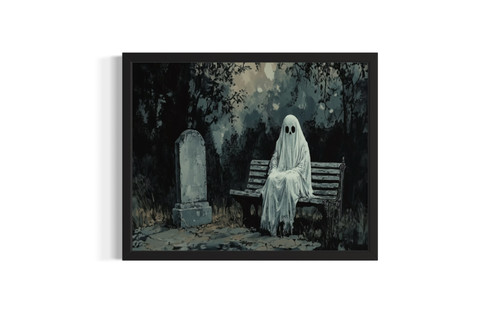 Ghost on Bench wall art poster print