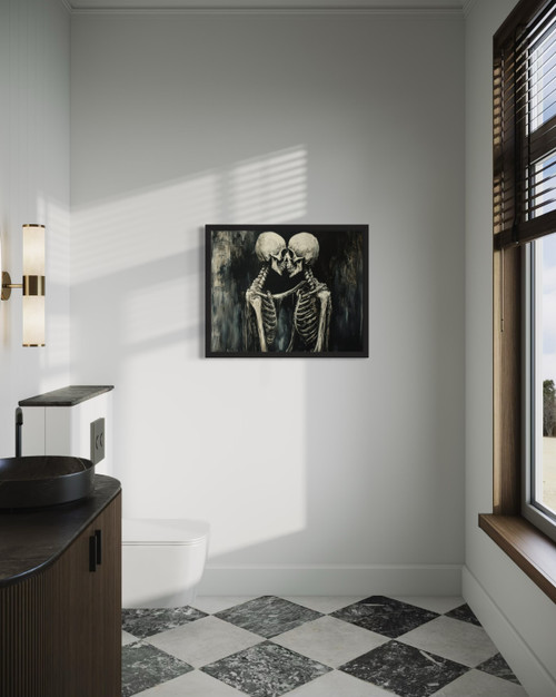 Skeleton Couple Wall Art Print Poster
