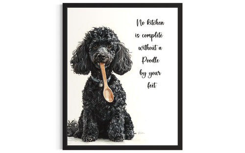 Black Poodle wall art poster print