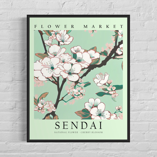 Sendai Japan Flower Market Art Print Poster