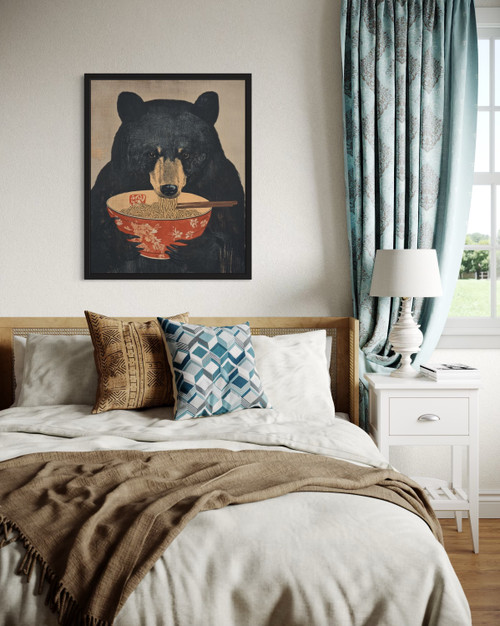 Black Bear Wall  Art Print  Poster
