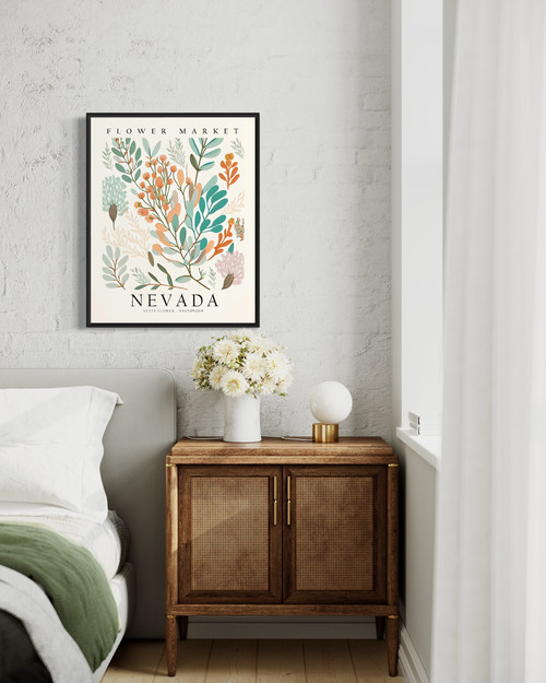 Nevada Flower Market Art Print Poster