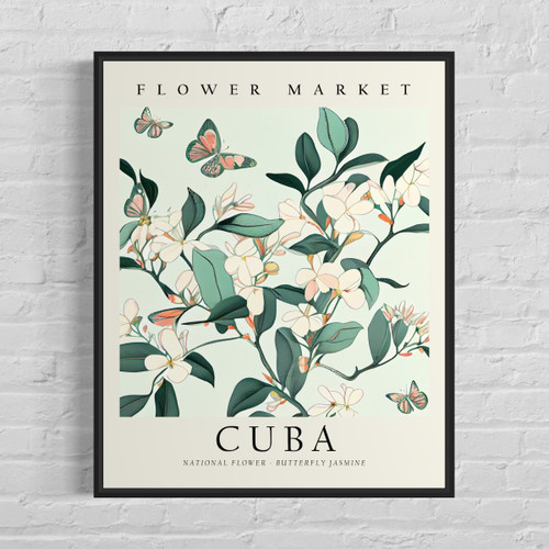 Cuba Flower Market Art Print Poster