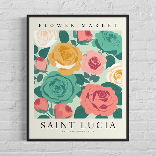 Saint Lucia Flower Market Art Print Poster