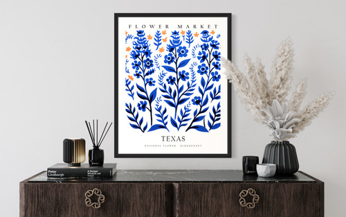 Texas Flowers Market Art Print Poster