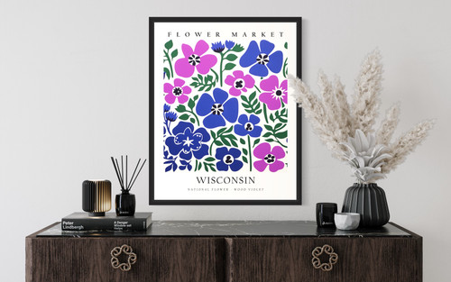 Wisconsin Flowers Market Art Print Poster