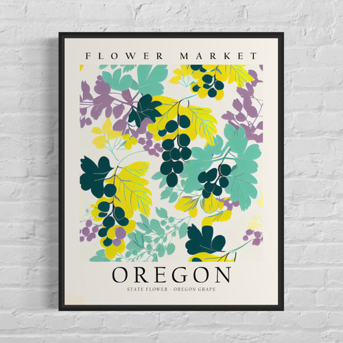 Oregon Flower Market Art Print Poster