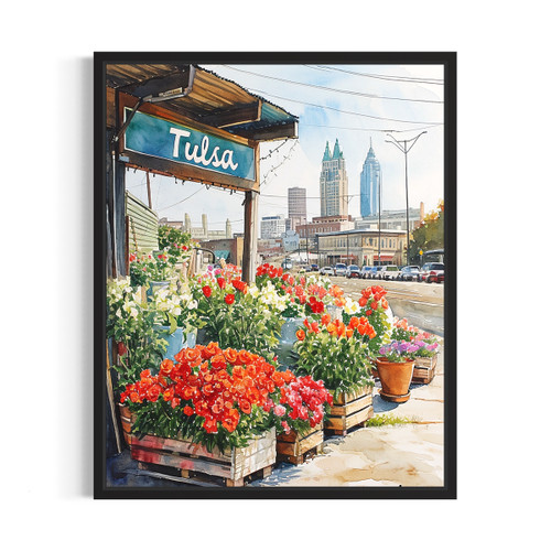 Tulsa City Flower Market Art Print Poster