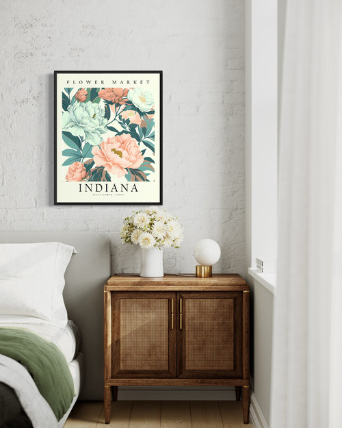 Indiana Flower Market Art Print Poster