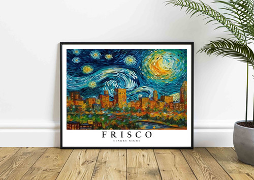 Van Gogh Frisco Texas Starry Night Art Print Poster