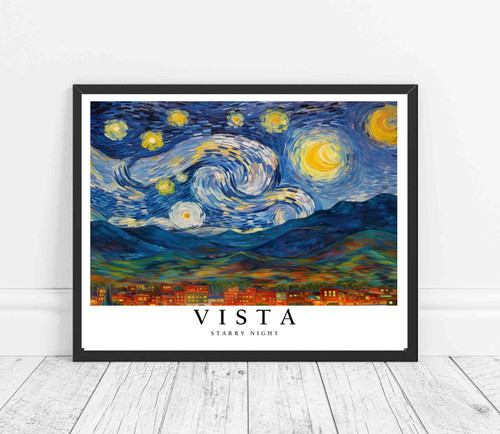 Van Gogh Vista California Starry Night Art Print Poster