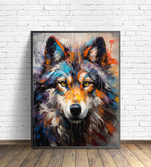 Wolf Abstract Art Print Poster